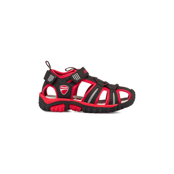 Sandali da bambino neri e rossi con logo Ducati, Brand, SKU k284000316, Immagine 0
